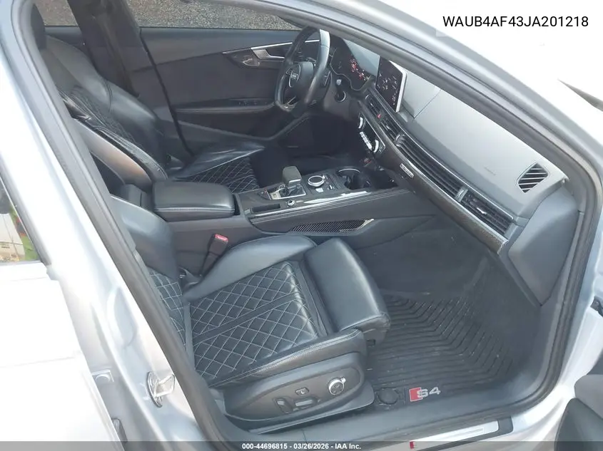 2018 Audi S4 3.0T Premium Plus VIN: WAUB4AF43JA201218 Lot: 44696815