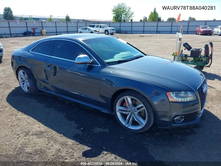 WAURV78T88A040281 2008 Audi S5 4.2L