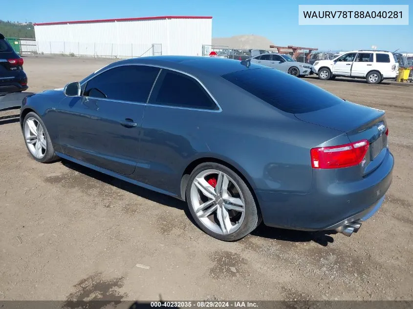 WAURV78T88A040281 2008 Audi S5 4.2L