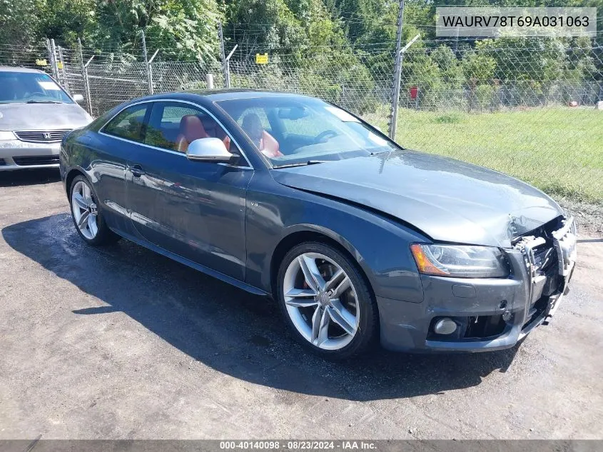 2009 Audi S5 4.2L VIN: WAURV78T69A031063 Lot: 40140098