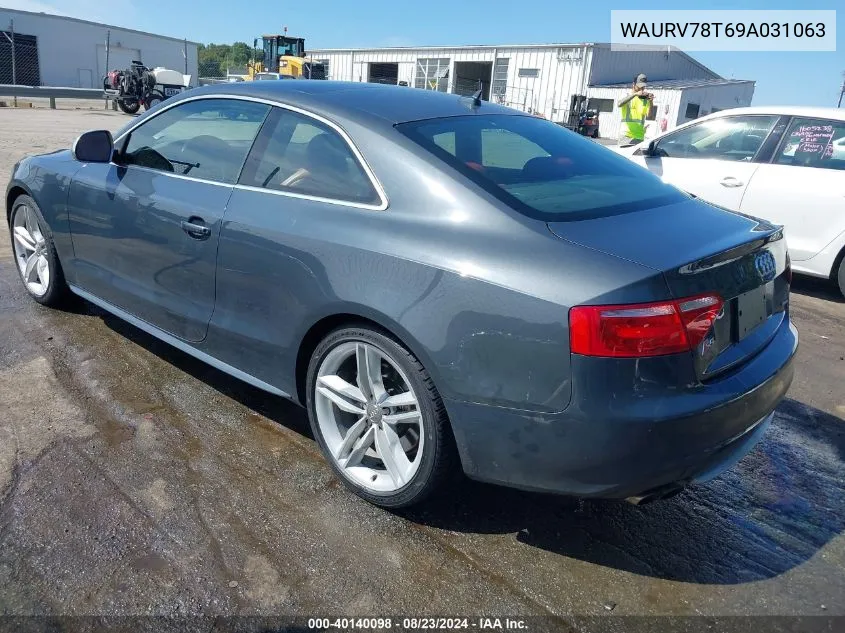 2009 Audi S5 4.2L VIN: WAURV78T69A031063 Lot: 40140098