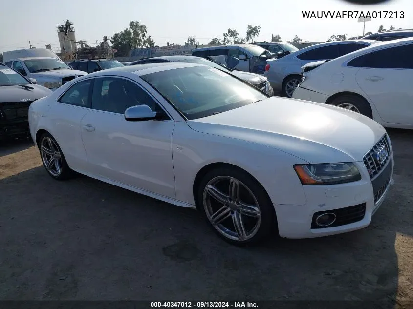 2010 Audi S5 4.2 Premium Plus VIN: WAUVVAFR7AA017213 Lot: 40347012