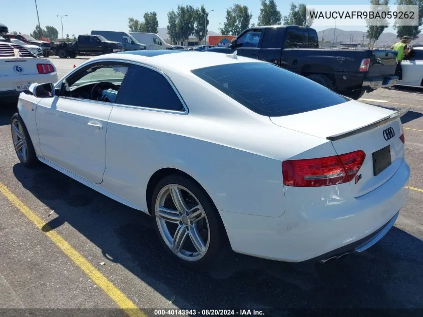 2011 Audi S5 Premium Plus VIN: WAUCVAFR9BA059262 Lot: 40143943