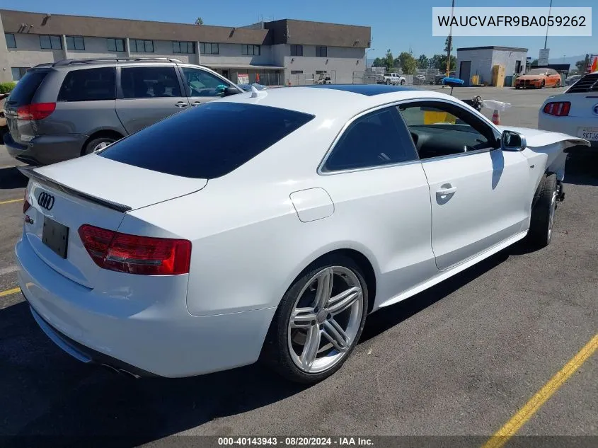 WAUCVAFR9BA059262 2011 Audi S5 Premium Plus