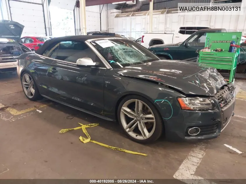 2011 Audi S5 3.0 Premium Plus VIN: WAUCGAFH8BN003131 Lot: 40192005