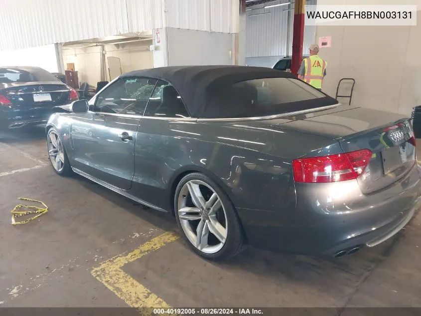 2011 Audi S5 3.0 Premium Plus VIN: WAUCGAFH8BN003131 Lot: 40192005