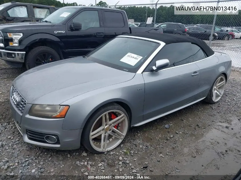 2011 Audi S5 3.0 Premium Plus VIN: WAUVGAFH7BN013416 Lot: 40268481