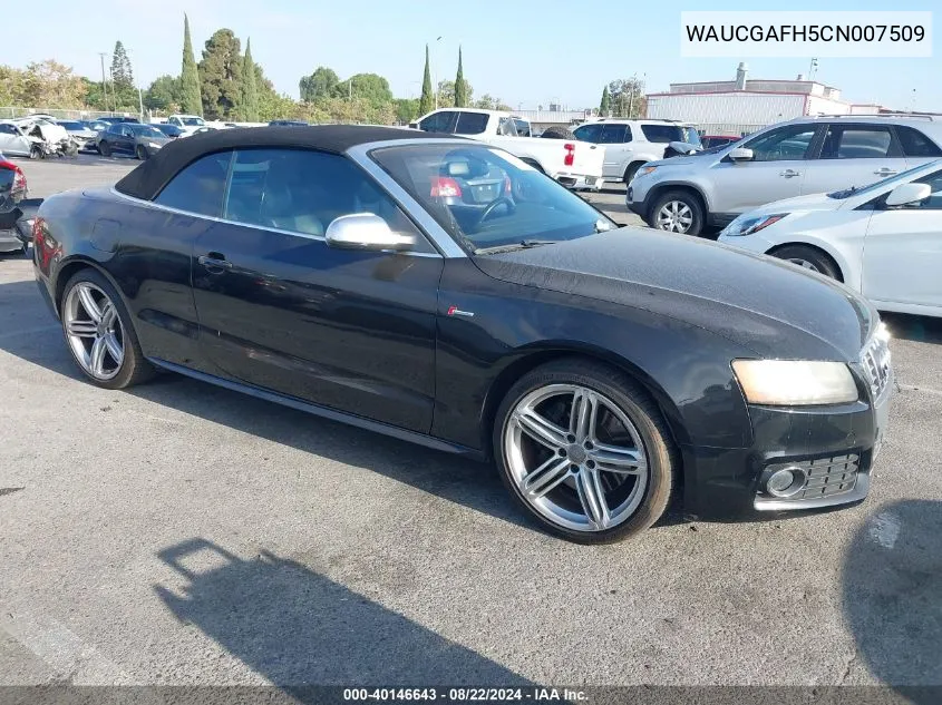 2012 Audi S5 3.0 Premium Plus VIN: WAUCGAFH5CN007509 Lot: 40146643