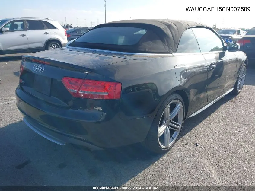 2012 Audi S5 3.0 Premium Plus VIN: WAUCGAFH5CN007509 Lot: 40146643