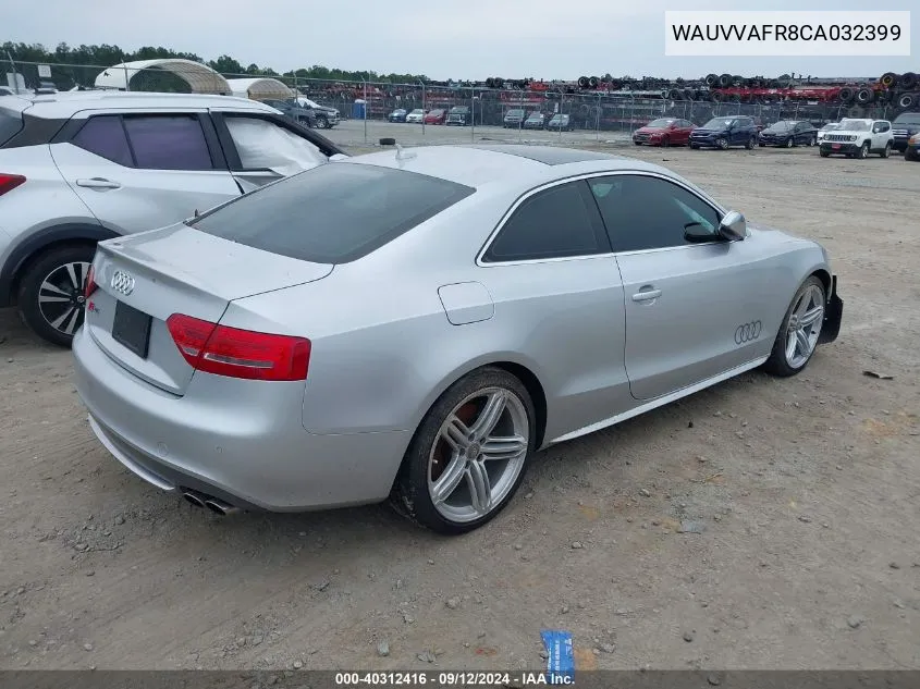 2012 Audi S5 4.2 Premium Plus VIN: WAUVVAFR8CA032399 Lot: 40312416