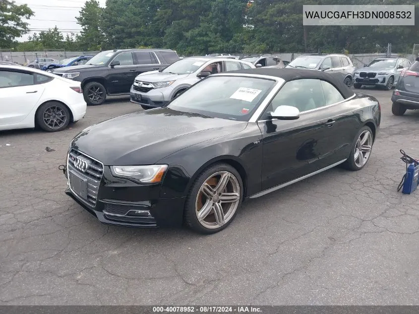 2013 Audi S5 3.0T Premium Plus VIN: WAUCGAFH3DN008532 Lot: 40078952