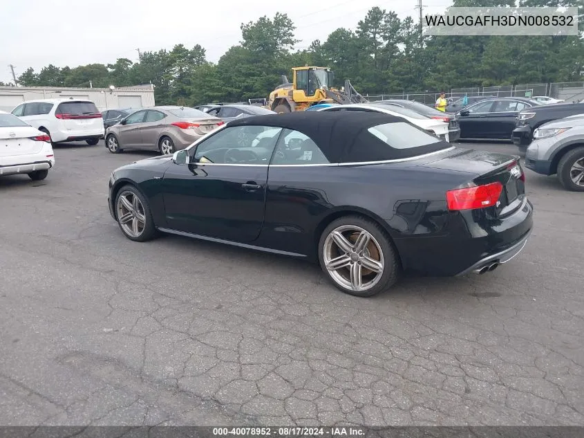 2013 Audi S5 3.0T Premium Plus VIN: WAUCGAFH3DN008532 Lot: 40078952