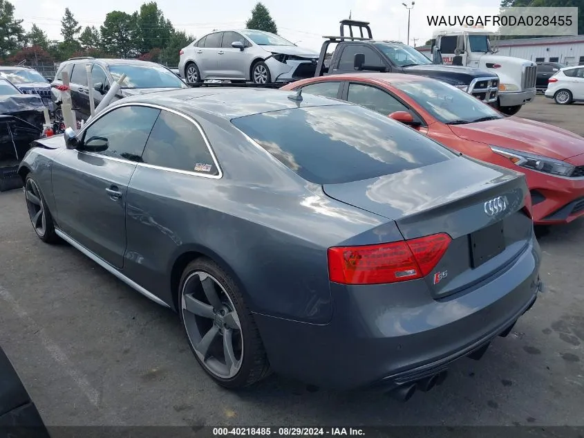 2013 Audi S5 Prestige VIN: WAUVGAFR0DA028455 Lot: 40218485