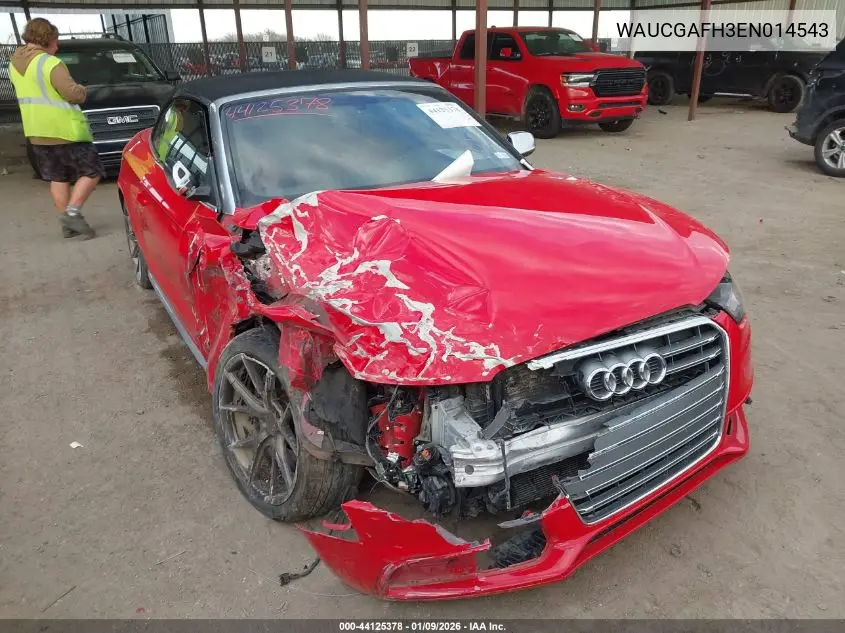 2014 Audi S5 3.0T Premium Plus VIN: WAUCGAFH3EN014543 Lot: 44125378