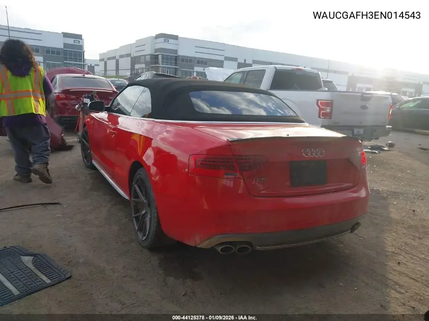 2014 Audi S5 3.0T Premium Plus VIN: WAUCGAFH3EN014543 Lot: 44125378