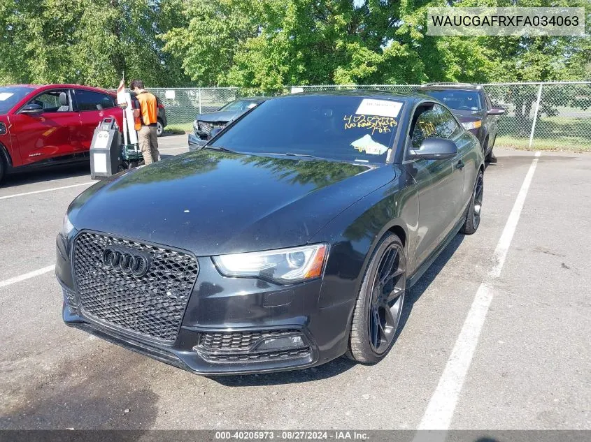 2015 Audi S5 3.0T Premium Plus VIN: WAUCGAFRXFA034063 Lot: 40205973