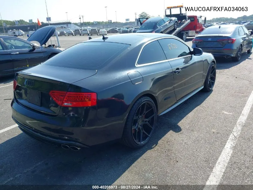 2015 Audi S5 3.0T Premium Plus VIN: WAUCGAFRXFA034063 Lot: 40205973