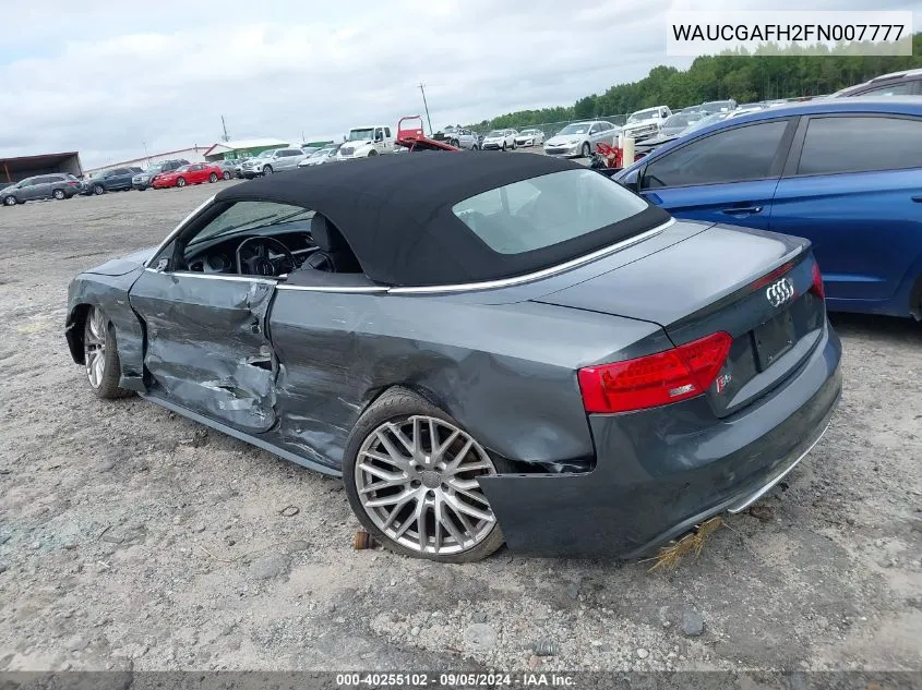 2015 Audi S5 Premium Plus VIN: WAUCGAFH2FN007777 Lot: 40255102