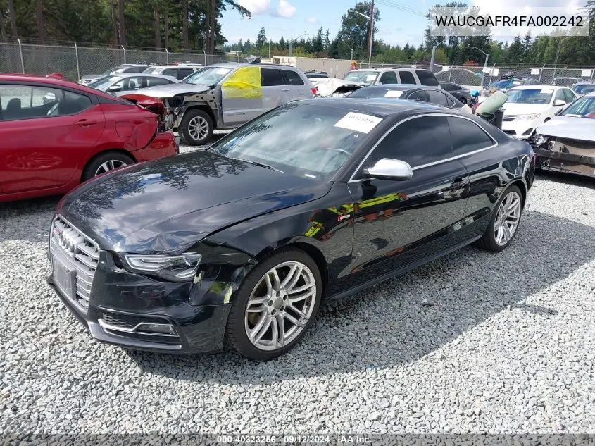 2015 Audi S5 3.0T Premium Plus VIN: WAUCGAFR4FA002242 Lot: 40323256