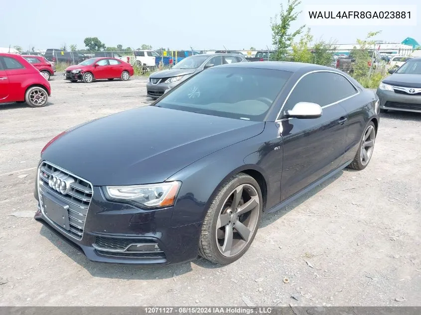 2016 Audi S5 VIN: WAUL4AFR8GA023881 Lot: 12071127