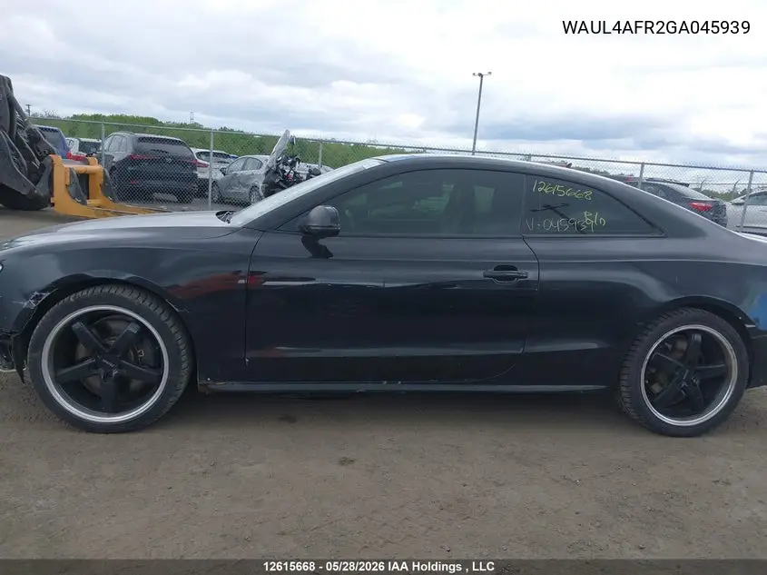 2016 Audi S5 VIN: WAUL4AFR2GA045939 Lot: 12615668