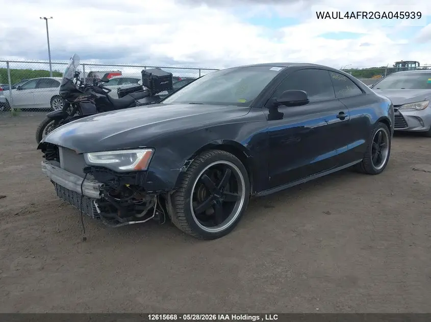 2016 Audi S5 VIN: WAUL4AFR2GA045939 Lot: 12615668