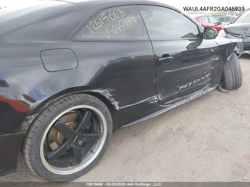 2016 Audi S5 VIN: WAUL4AFR2GA045939 Lot: 12615668