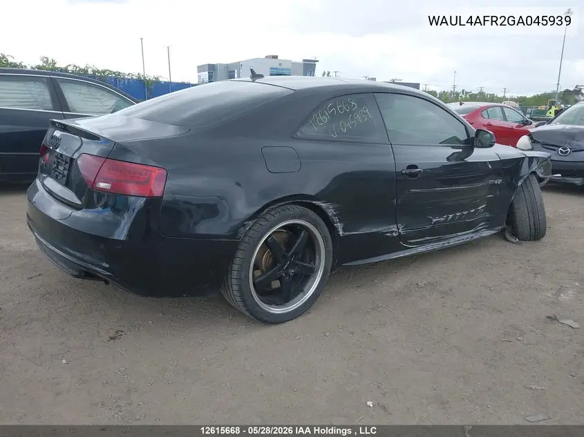 2016 Audi S5 VIN: WAUL4AFR2GA045939 Lot: 12615668