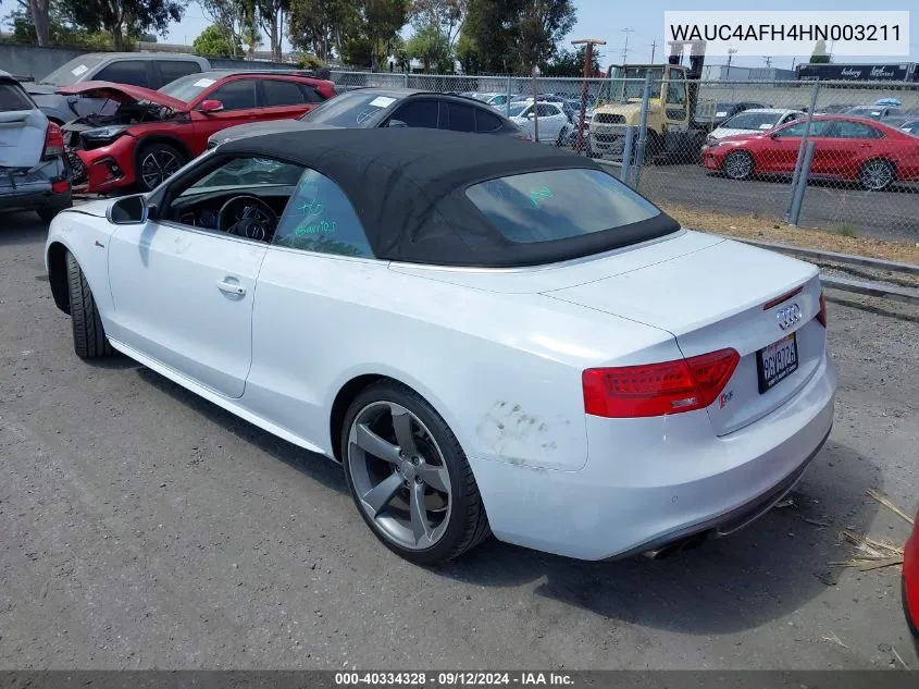 WAUC4AFH4HN003211 2017 Audi S5 3.0T