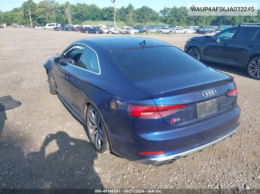 2018 Audi S5 Premium Plus VIN: WAUP4AF56JA032245 Lot: 40145241