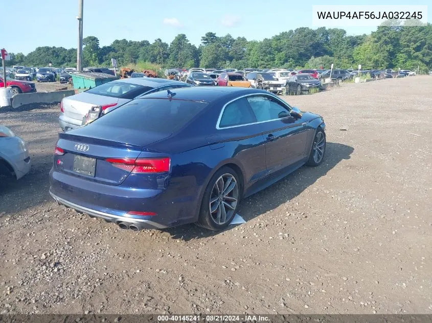 2018 Audi S5 Premium Plus VIN: WAUP4AF56JA032245 Lot: 40145241