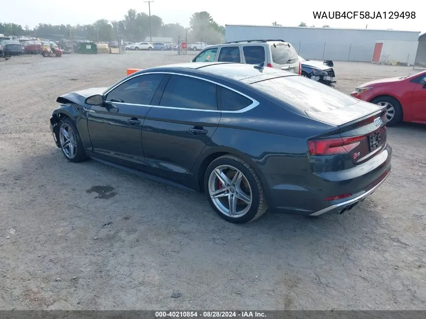 2018 Audi S5 3.0T Premium Plus VIN: WAUB4CF58JA129498 Lot: 40210854