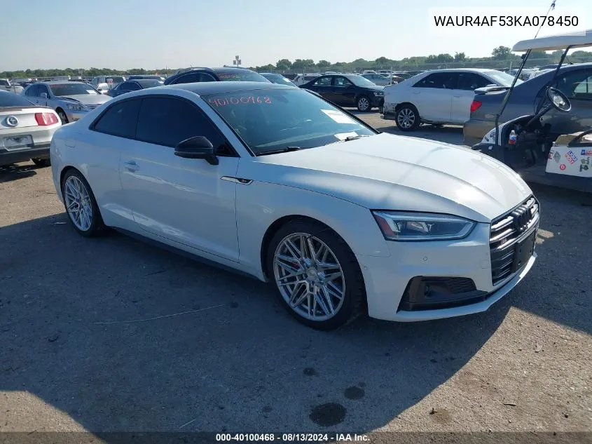 WAUR4AF53KA078450 2019 Audi S5 3.0T Premium