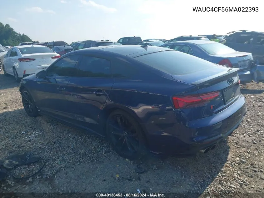 2021 Audi S5 Sportback Premium Plus Tfsi Quattro Tiptronic VIN: WAUC4CF56MA022393 Lot: 40138453