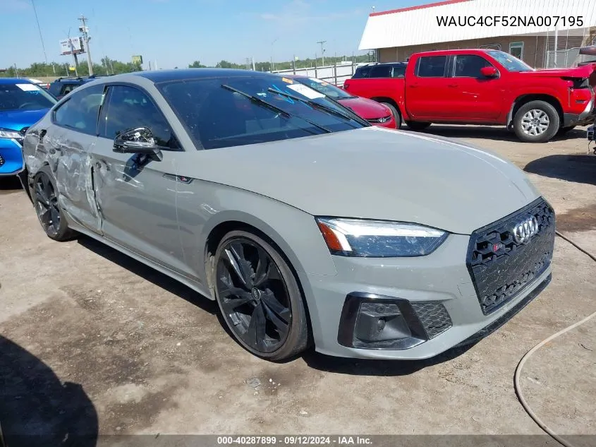 WAUC4CF52NA007195 2022 Audi S5 Premium Plus