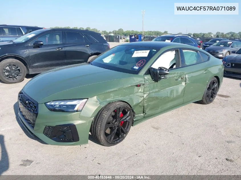 2024 Audi S5 Premium Plus VIN: WAUC4CF57RA071089 Lot: 40153646