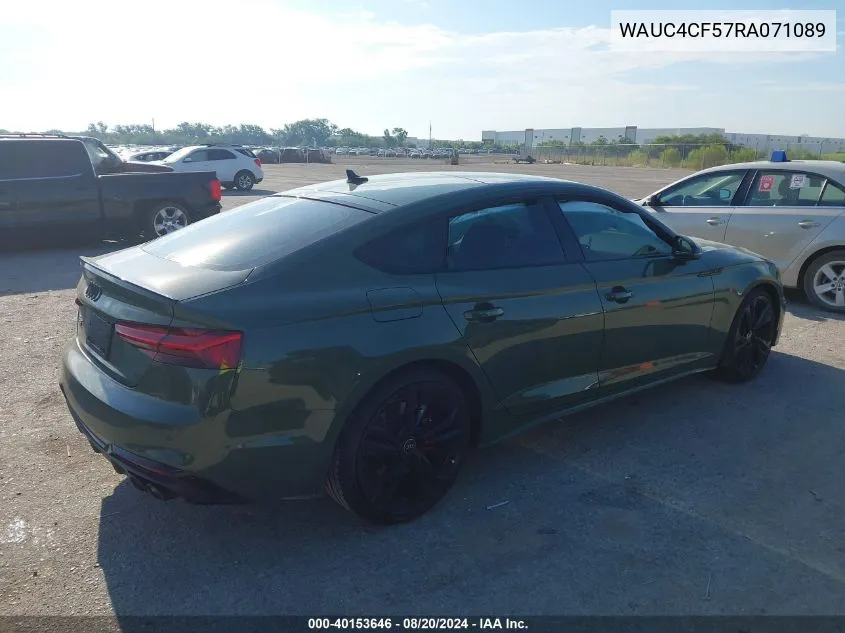 2024 Audi S5 Premium Plus VIN: WAUC4CF57RA071089 Lot: 40153646