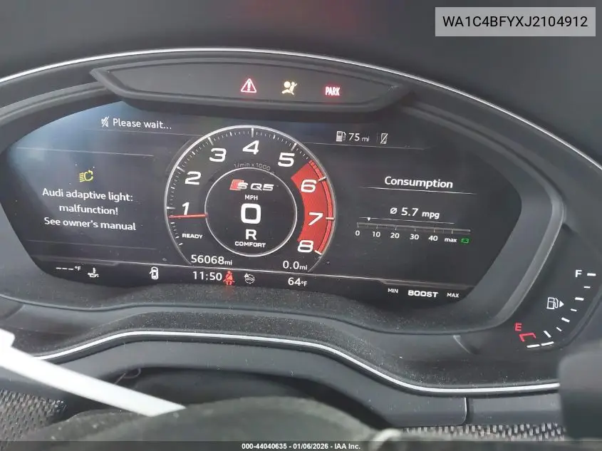 2018 Audi Sq5 3.0T Premium Plus VIN: WA1C4BFYXJ2104912 Lot: 44040635