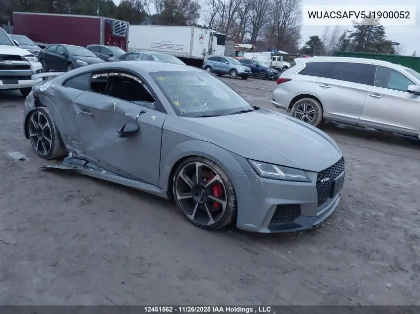 WUACSAFV5J1900052 2018 Audi Tt Rs
