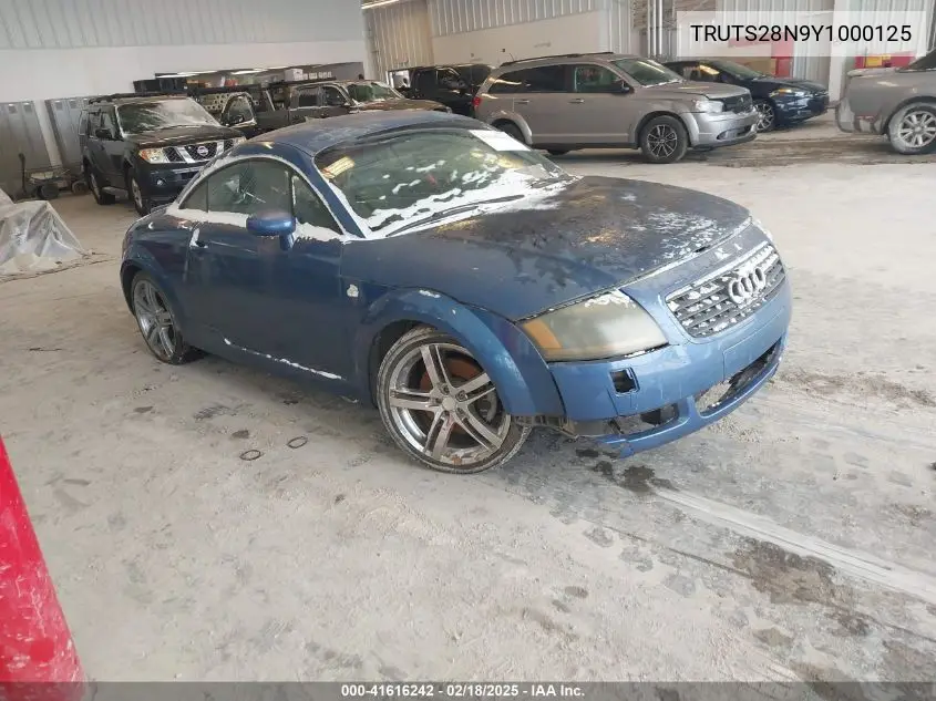 2000 Audi Tt VIN: TRUTS28N9Y1000125 Lot: 41616242