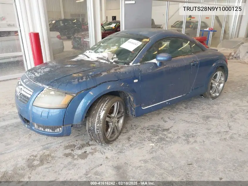 2000 Audi Tt VIN: TRUTS28N9Y1000125 Lot: 41616242