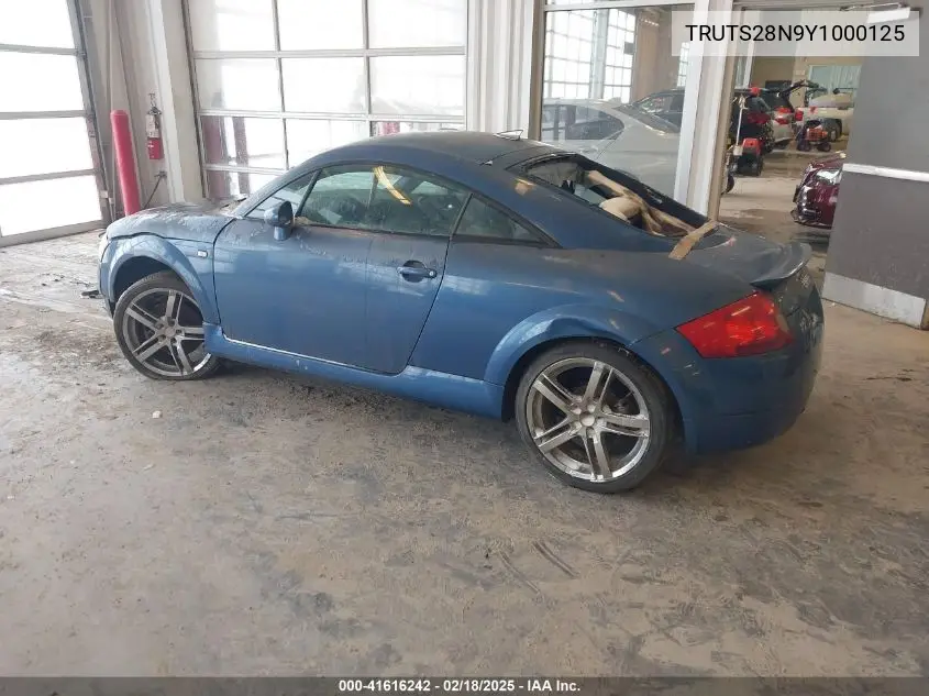 2000 Audi Tt VIN: TRUTS28N9Y1000125 Lot: 41616242