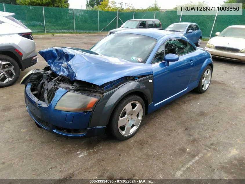 2001 Audi Tt VIN: TRUWT28N711003850 Lot: 39994090