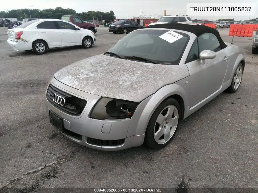 2001 Audi Tt VIN: TRUUT28N411005837 Lot: 40052685