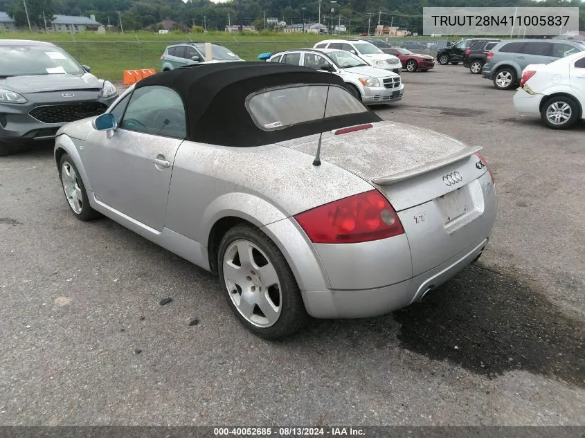 2001 Audi Tt VIN: TRUUT28N411005837 Lot: 40052685