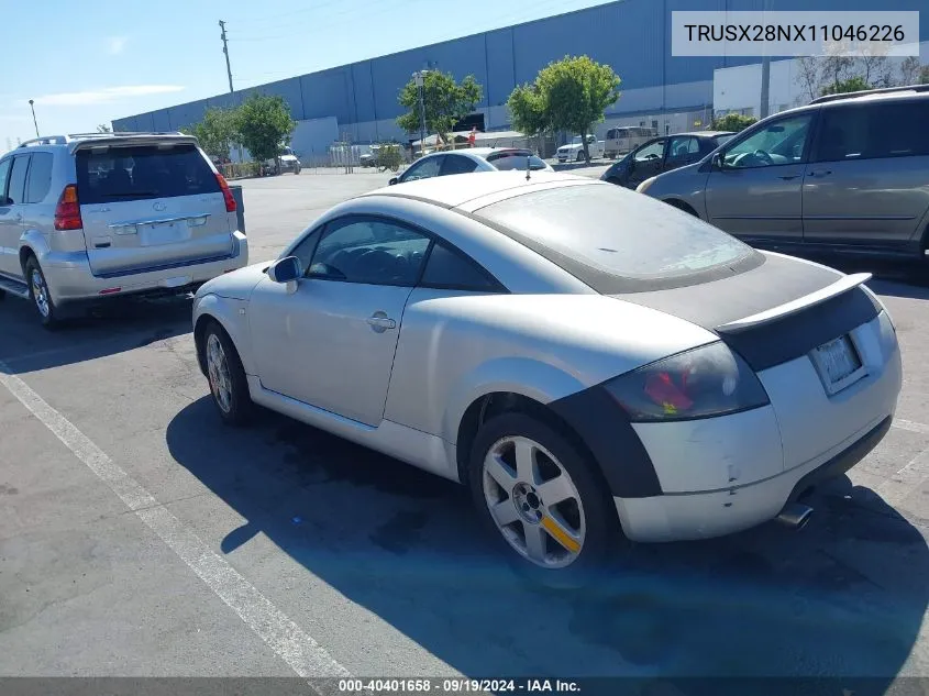 2001 Audi Tt VIN: TRUSX28NX11046226 Lot: 40401658