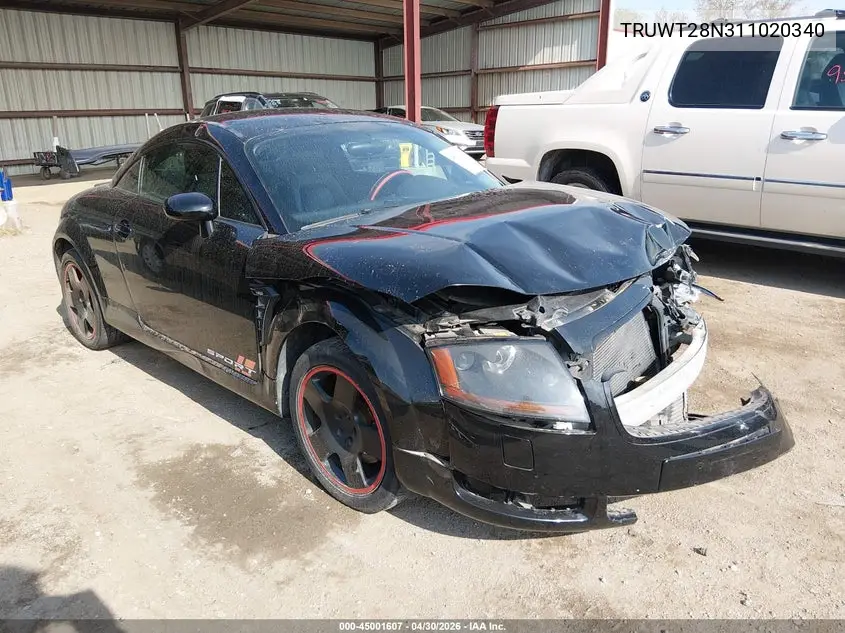 2001 Audi Tt VIN: TRUWT28N311020340 Lot: 45001607