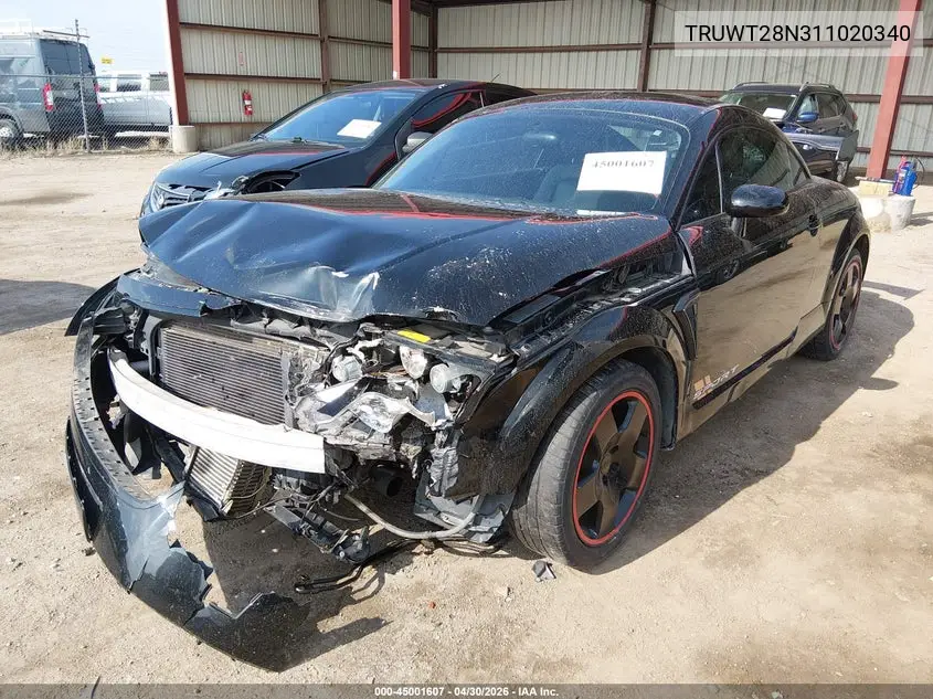 2001 Audi Tt VIN: TRUWT28N311020340 Lot: 45001607