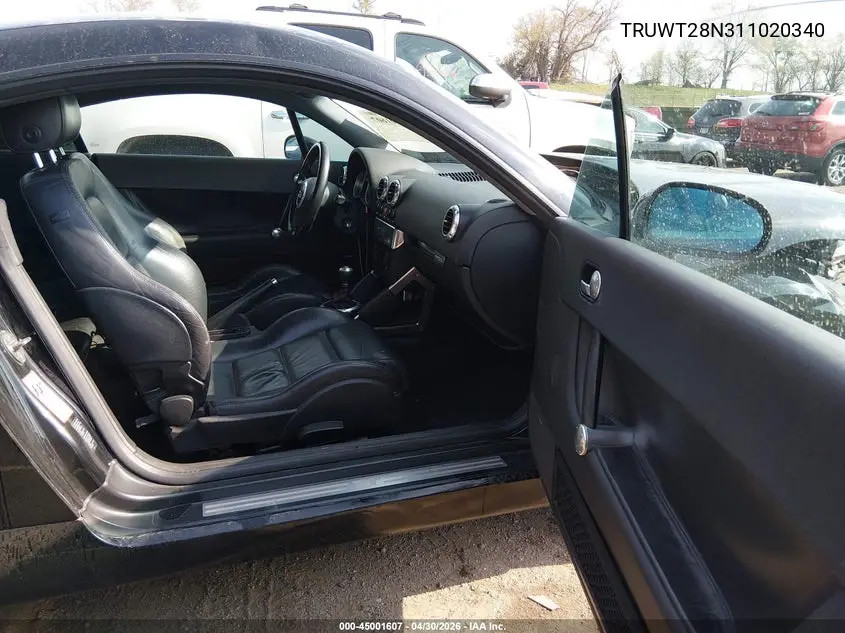 2001 Audi Tt VIN: TRUWT28N311020340 Lot: 45001607
