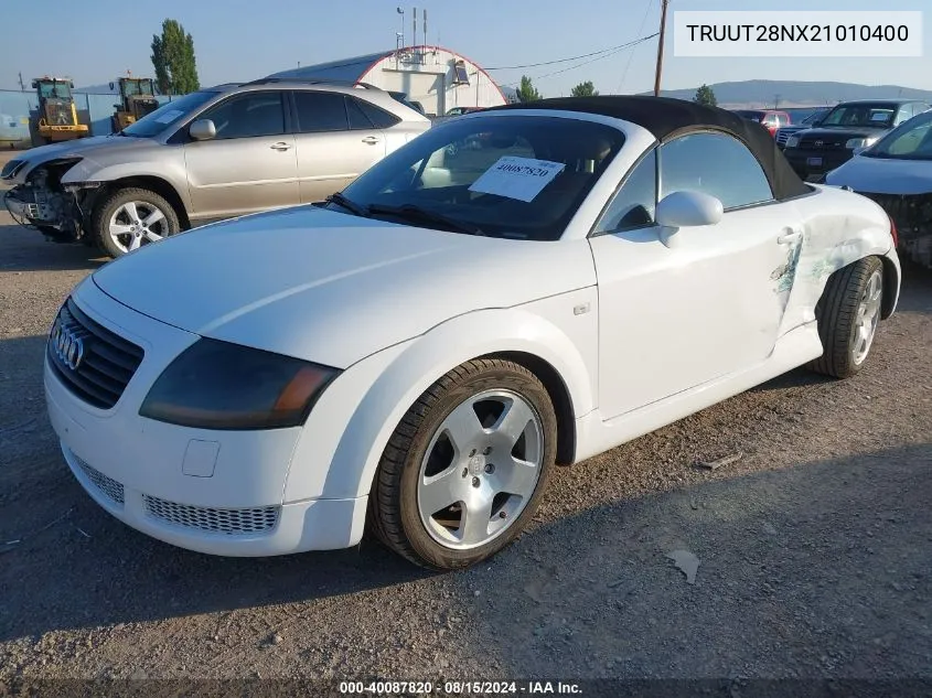 2002 Audi Tt 1.8L VIN: TRUUT28NX21010400 Lot: 40087820